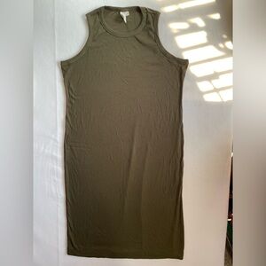 Ady P Army Green Ribbed Tank Sheath Dress 1X